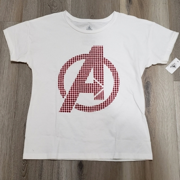 Disney Girls shirt Size Large Avengers Marvel logo sparkle design - Picture 7 of 7